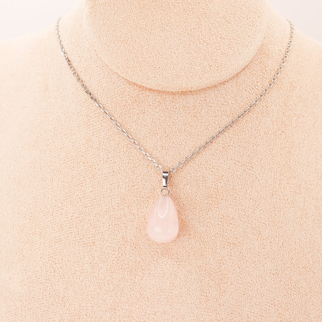 Pendentif | Goutte en Quartz rose