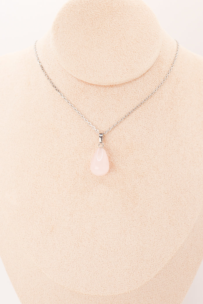 Pendentif | Goutte en Quartz rose