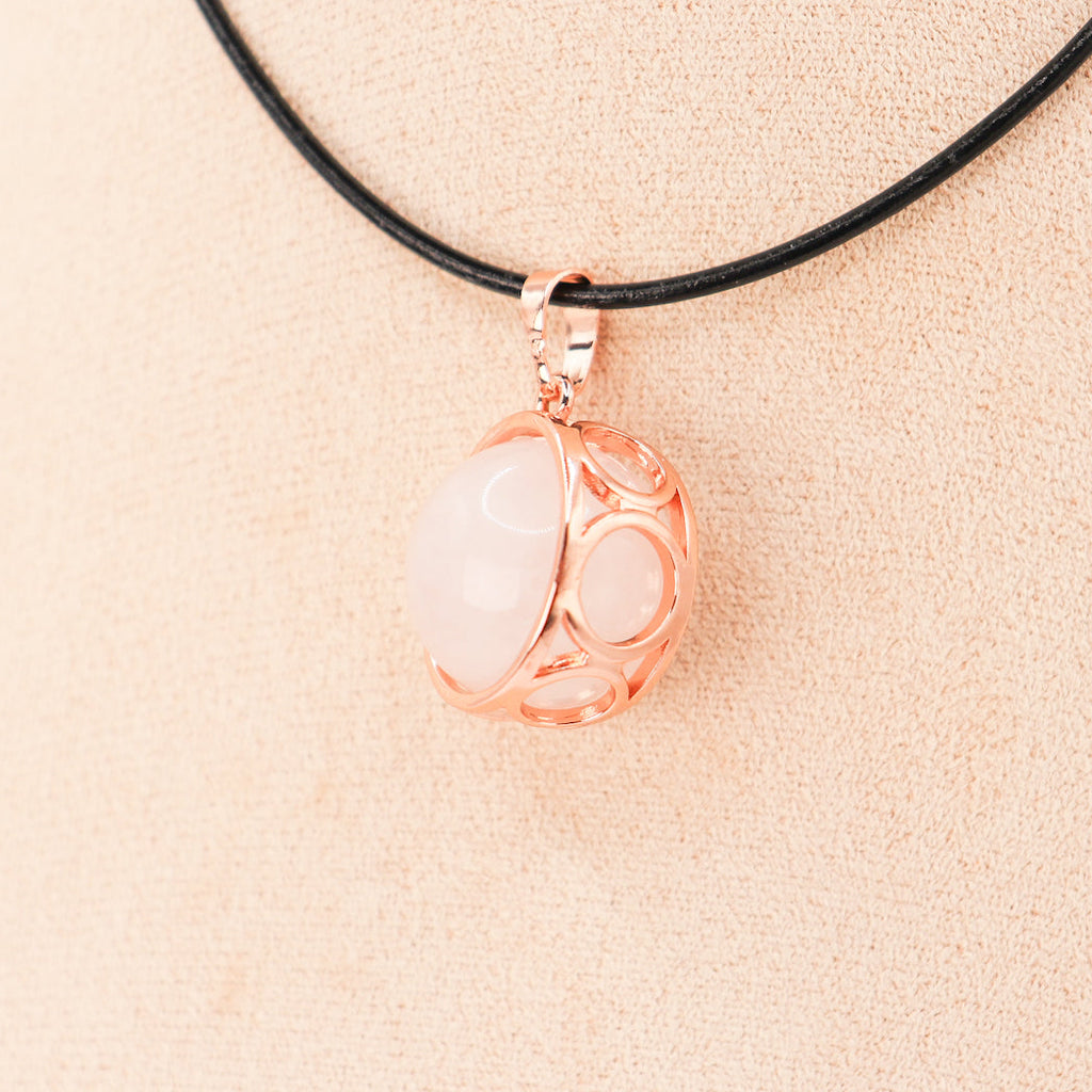 Pendentif | Sphère de Lune en Cristal de roche